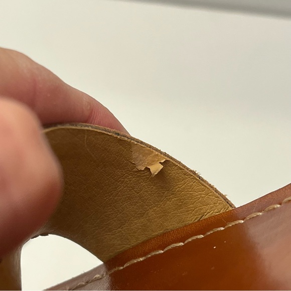 Lucky Brand Womens Hannela Brown Leather Boho Wooden Platform Sandals Size 9.5 - Picture 6 of 14